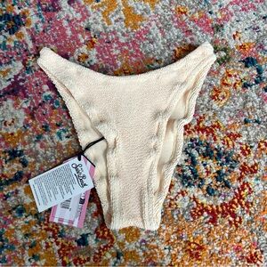 Mc2 Saint Barth NWT Cream Cinched Smocked Bikini Bottoms